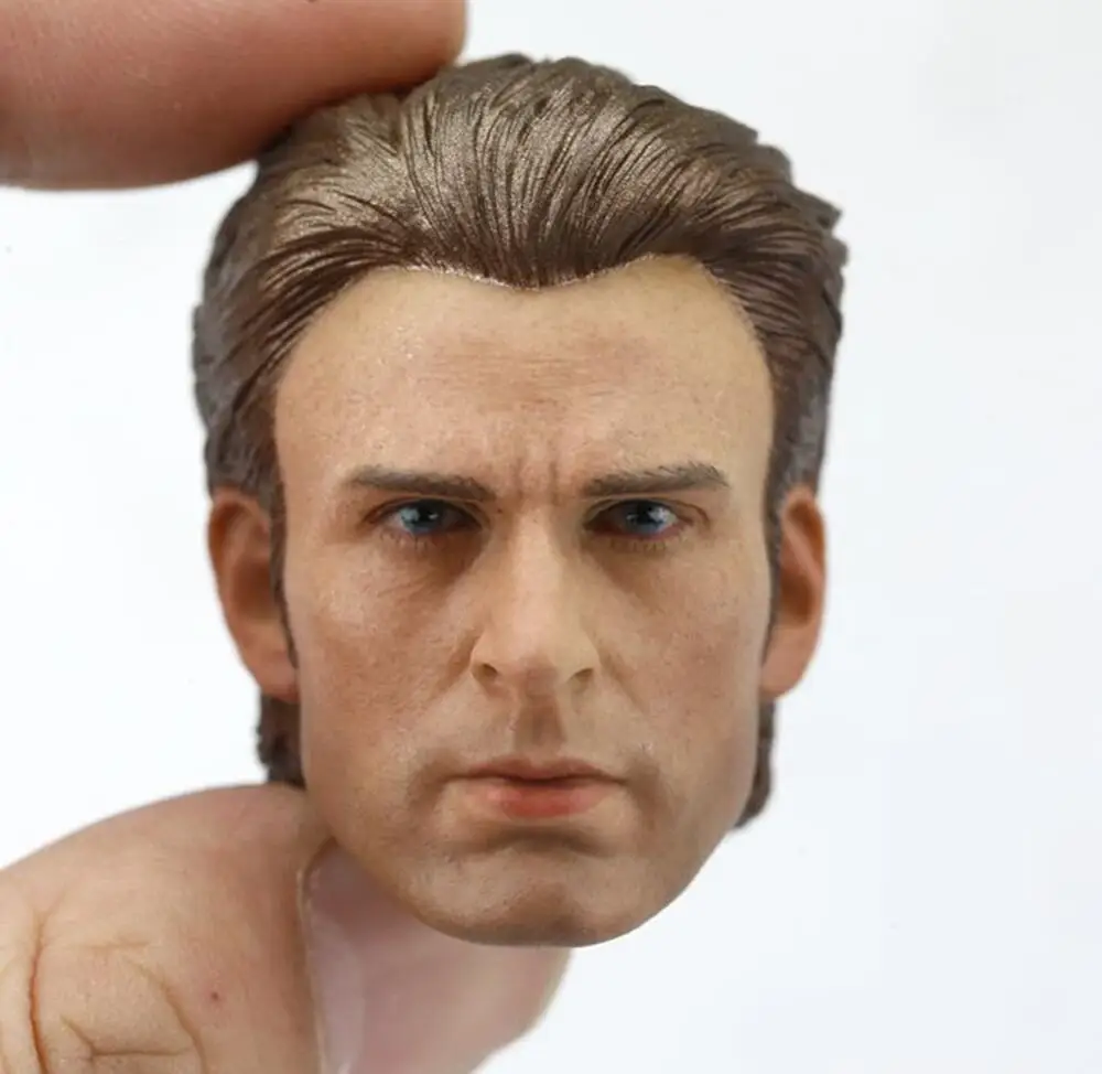 

1/6 Scale Head Carving Chris Evans Male Soldier Model PVC Golden Short Hair 12Inch Action Figure Body Doll