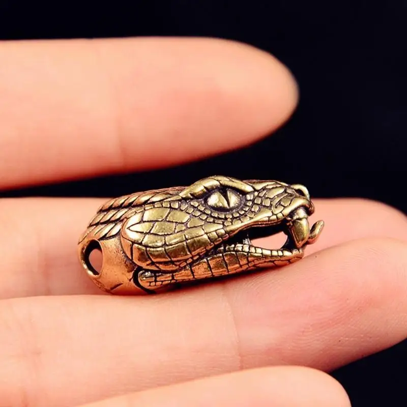 

39BD Snake Head Metal Beads Pendant for Paracord and Jewelry Crafting Large Hole