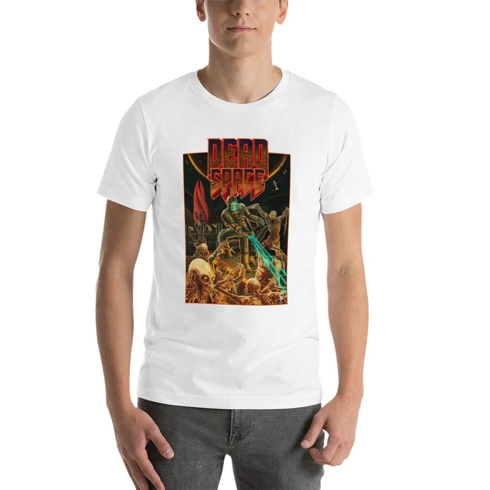 غلاف DEAD SPACE + DOOM (1993). تي شيرت تي شيرت مصمم رجل تي شيرت جرافيك تي شيرت #4