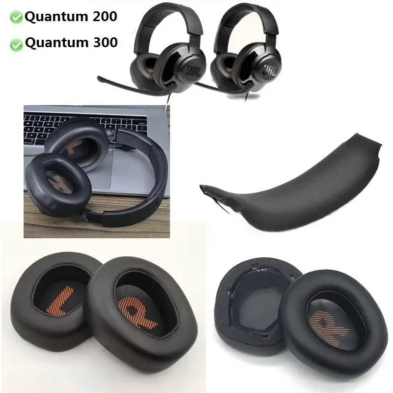 Replacement high quality Ear Pads Compatible with JBL Quantum 200 300 Q200 Q300 Headband Games Headphones Rubber Ear pillows