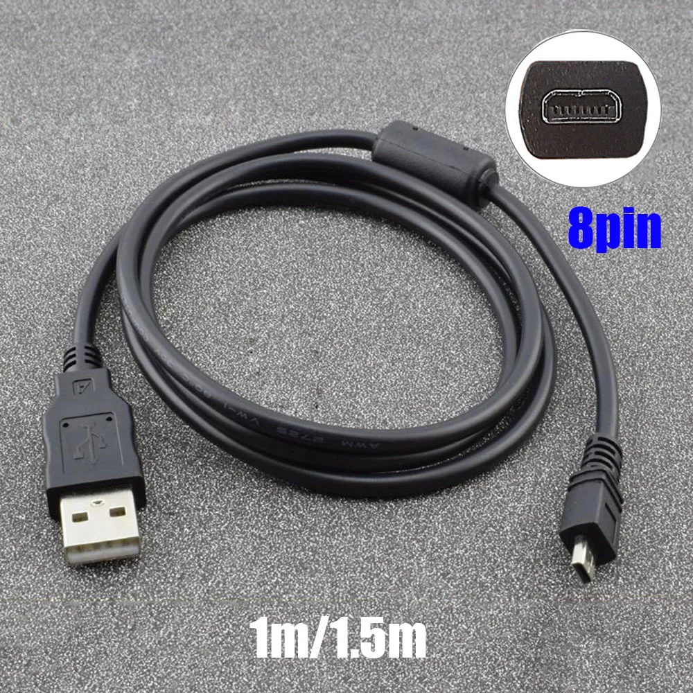 USB to Mini 8pin Digital Camera Cable for Nikon Olympus Sony Casio Sanyo Fuji Panasonic Mobile Phone Core 8Pin USB Data Cable