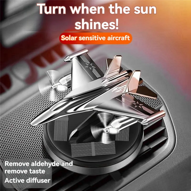 A71Z Solar Car Air Freshener,Al Alloy Airplane Air Fresheners For Car, Car Perfume Aromatherapy Diffuser image 3