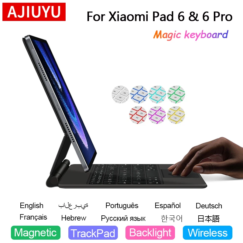 ajiuyu-teclado-magico-tipo-folio-para-xiaomi-pad-6-pro-11-pulgadas-mi-pad-6-mipad-6-6pro-2023-funda-inteligente-magnetica-portugues-espanol-arabe