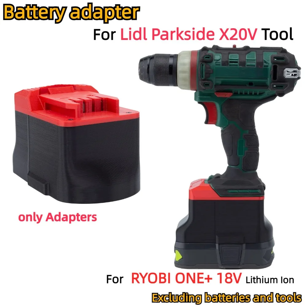 

Adapter/Converter for RYOBI ONE+ 18V Li-ion Battery TO Lidl Parkside X20V Cordless Electric Drill Tools Accessory (Only Adapter)