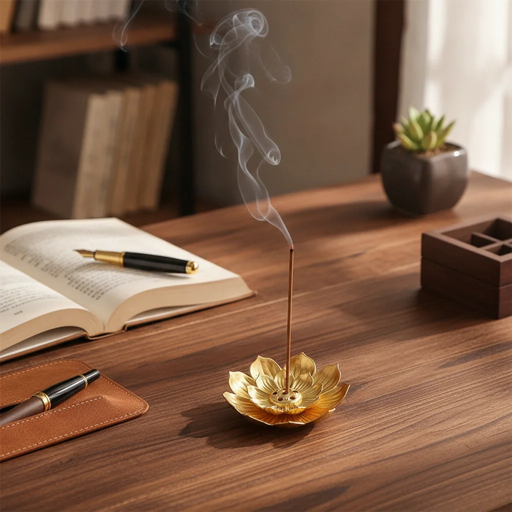 Lotus Design Incense Burner 6 Holes 2/3 Layer Lotus Aromatherapy Stand Vintage Detachable Ash Catcher Incense Stick Holder