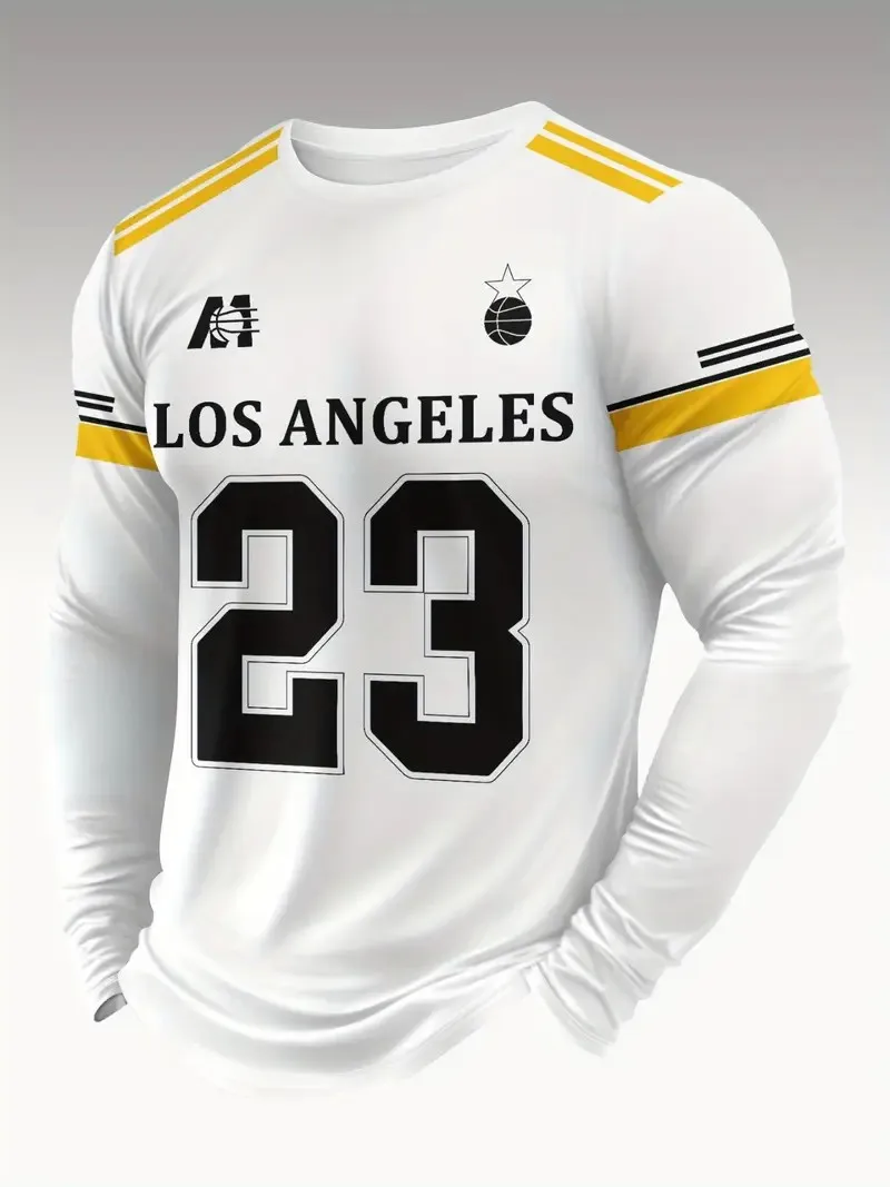 يتميز القميص الرجالي الجديد بأكمام طويلة لربيع وخريف 2025 بطباعة نمط رقمية ثلاثية الأبعاد غير رسمية وعصرية #3