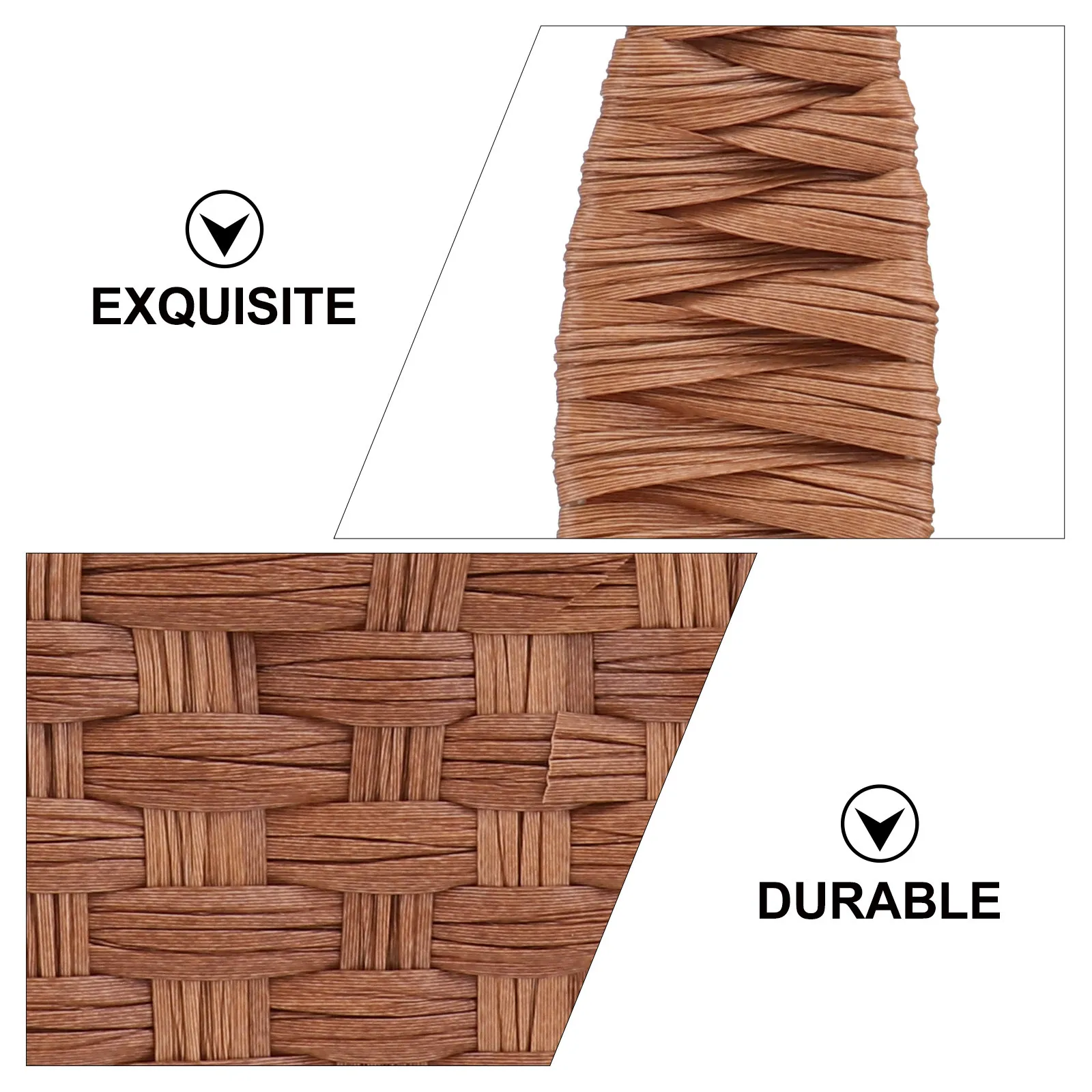 

1Pcs Imitated Rattan Storage Basket Light Brown Portable Spring Outing Picnic Decorative Sundries Household Organizer Basket