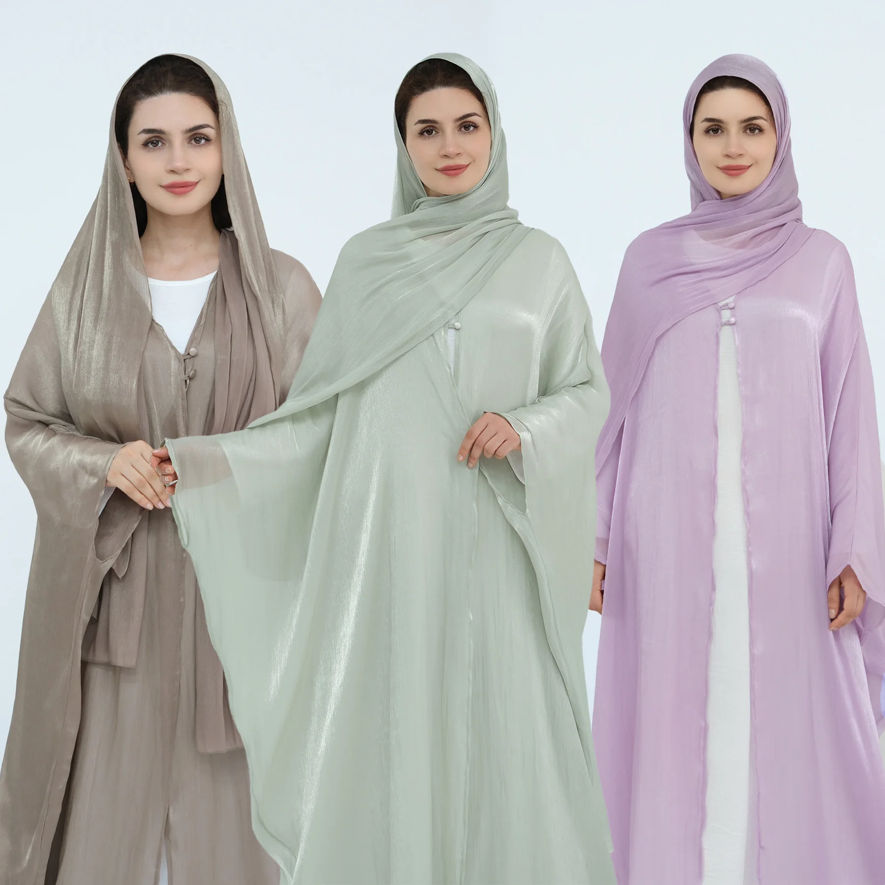 Abaya de dubaï transparent brillant d'été (sans robe intérieure), tenue pour femmes musulmanes à manches chauve-souris, vêtements islamiques pour soirée du Ramadan Eid