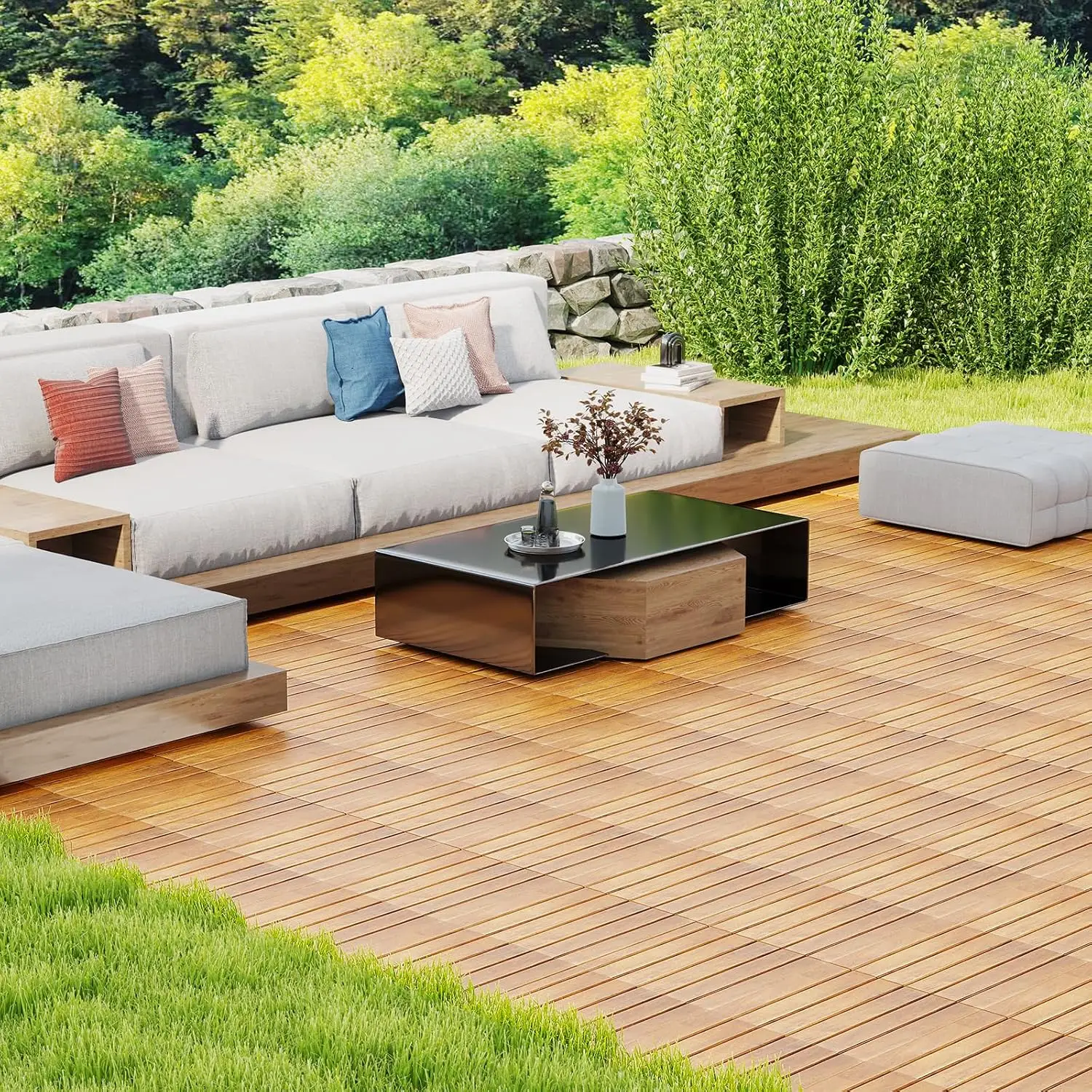 27 PCS Interlocking Deck Tiles, 12