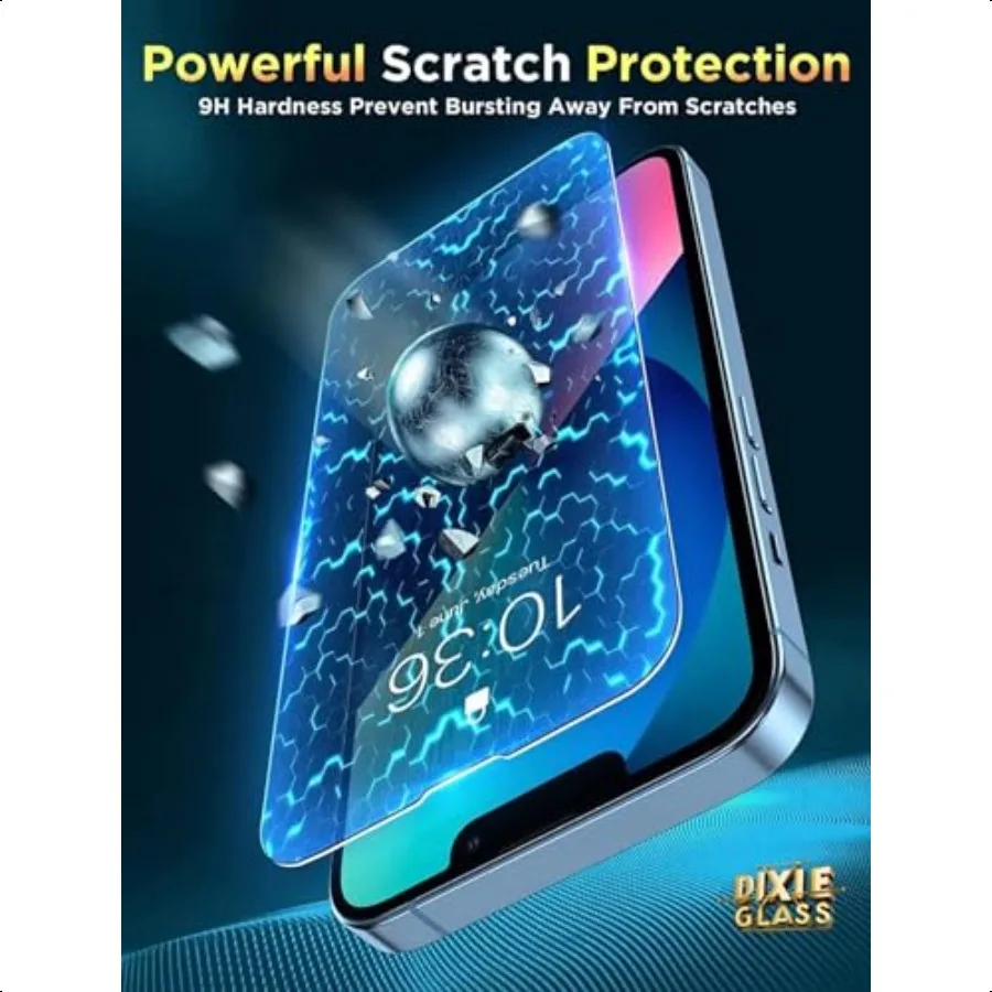 Pellicola salvaschermo in vetro temperato per iPhone 14 Pro da 3 pezzi + protezione per obiettivo fotocamera da 3 pezzi