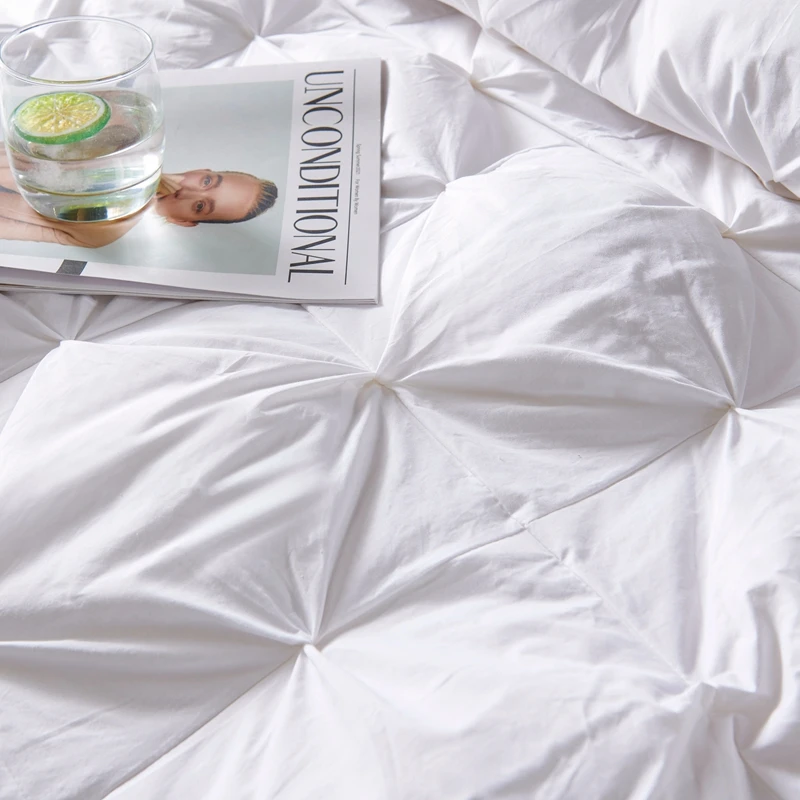 Shanhao Cotton Duck Down+Fiber Blended Down Quilt Bed Comfortable Queen Feather Blended Quilt Winter Warm Double Bed Quilt