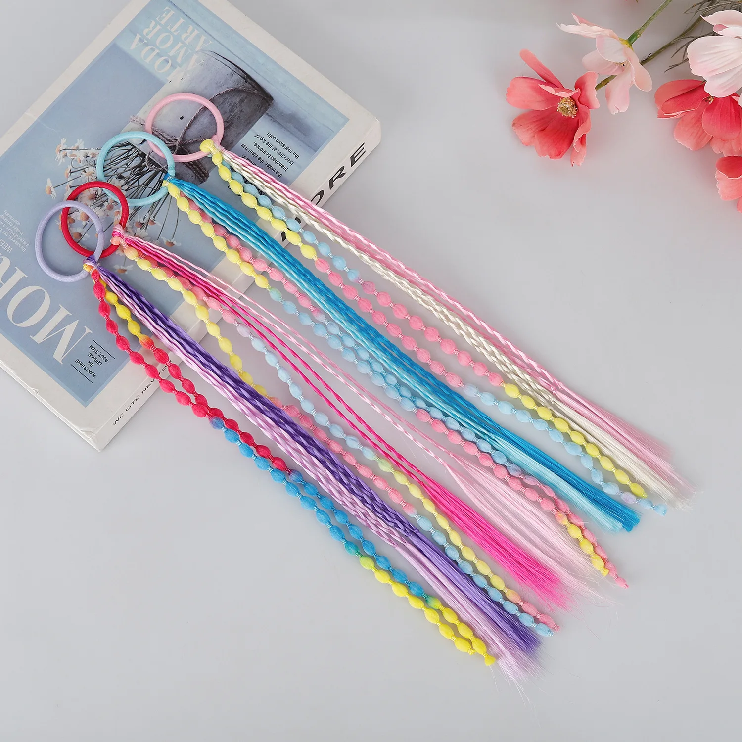 1 PCS Lovely Girls Braided Wig Ponytail Headband Rubber Hair Bands Kids Hair Accessories Hair Ornament - view 2