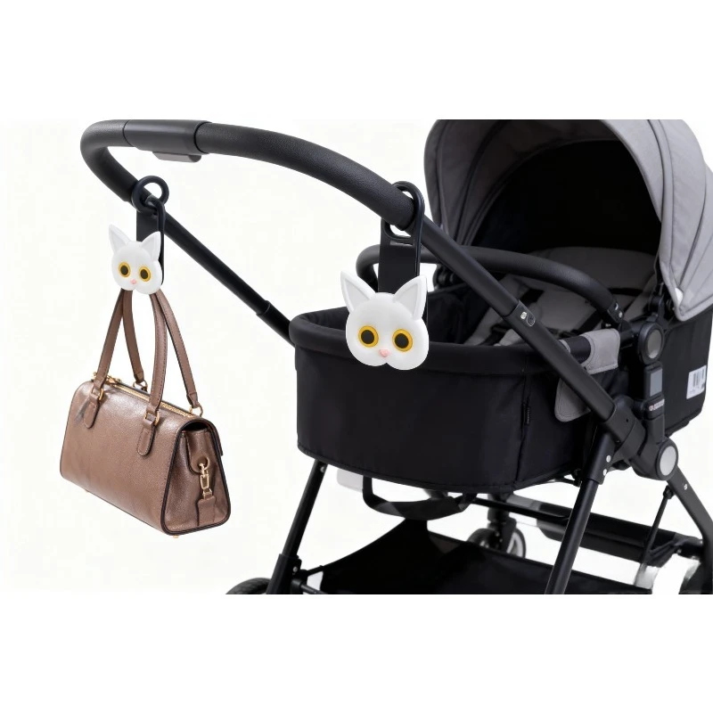 3D Cartoon Cat Hook Hanger for Car Seat Stroller and Home Organization Utility Hanging Hooks Organization Storage