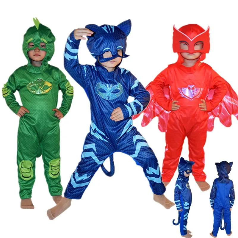 Cosplay Pigiama blu Ragazze Ragazzi Costume da eroe anime con maschera Cosplay Vestire vestito Bambino Costume di Halloween Festa di compleanno Regalo per bambini