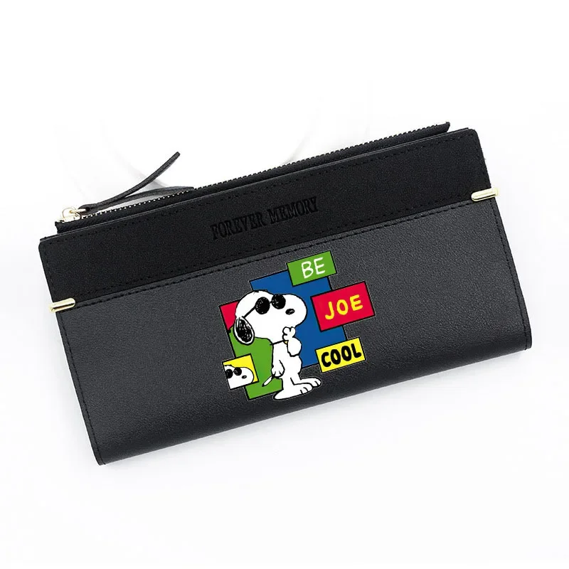 Kawaii Snoopy Wallets Women Long Purses Fashion Handbags Coin Purse Cards Holder PU Leather Billfold Storage Bag Gifts