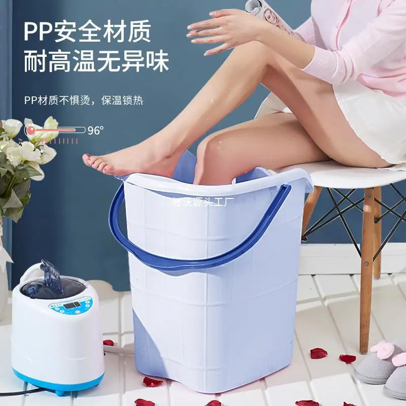 Household Foot Bath Bucket Enlarged and Higher Than Calf with Lid Insulation Foot Bath Bucket Massage Thickened Plastic