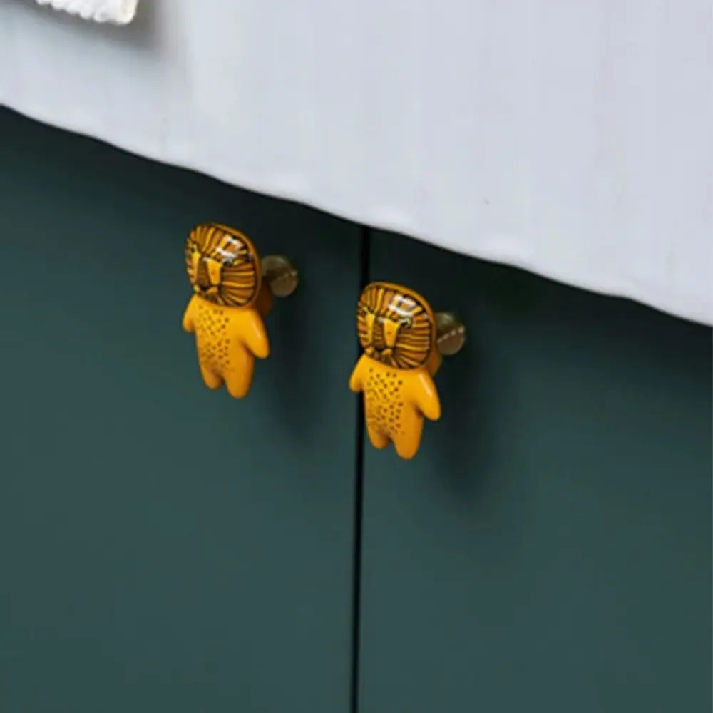 Home Ceramic Ceramic Handle Furniture Handle Hardware Cabinet Door Handle Single Hole Cartoon Knob Handle for Kitchen Cupboard