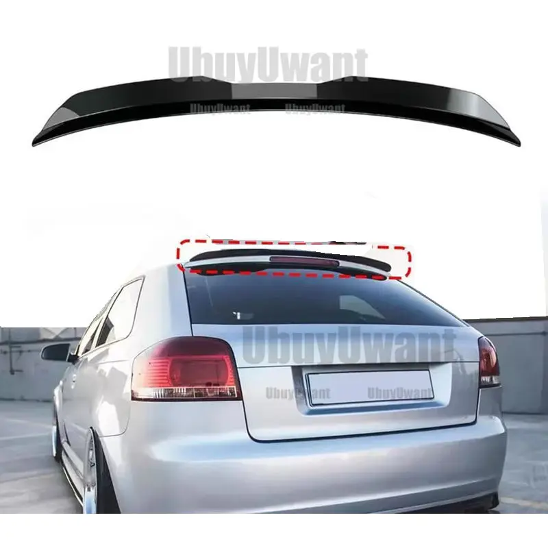 Heckspoilerlippe für das Dach, Flügelverlängerung für Audi A3 8P 8P FL 2003-2012, Schrägheck, Auto-Tuning – Detail 2