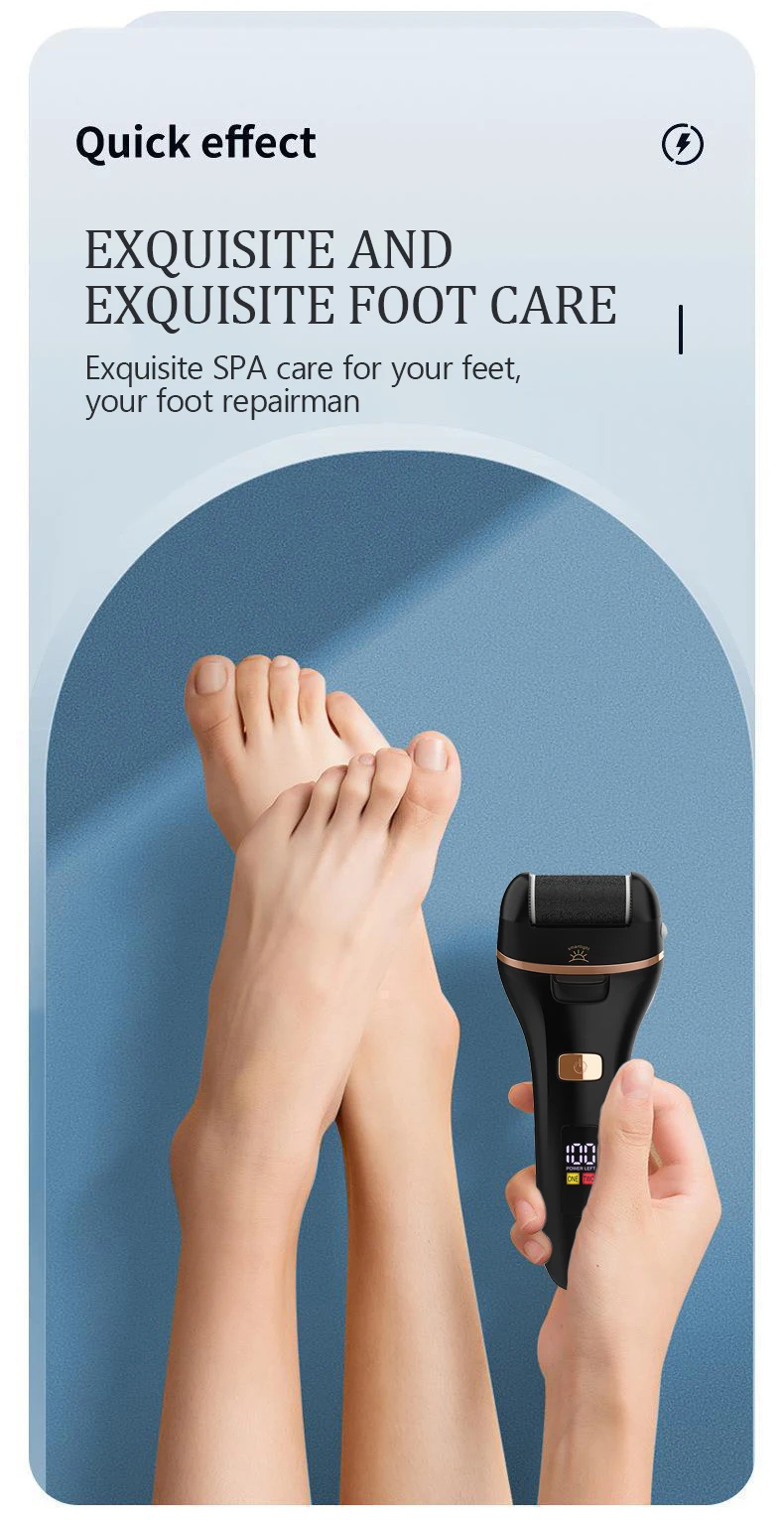 Waterproof Charged Electric Foot File for Heels Grinding Pedicure Tools Professional Foot Care Tool Dead Hard Skin Callus USB
