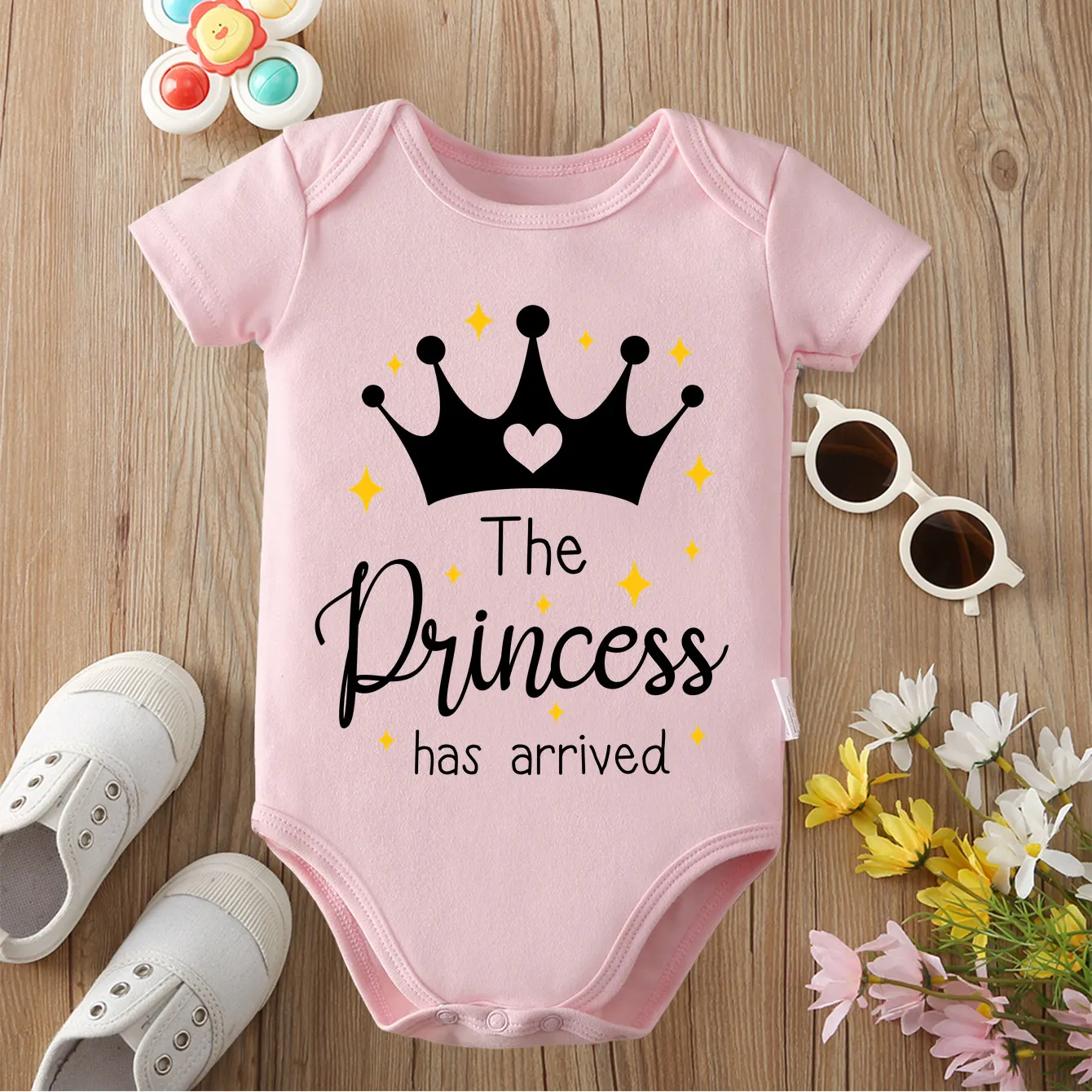 

Удобный комбинезон из 100% хлопка с принтом «Принцесса прибыл», комбинезон для новорожденных от 0 до 12 месяцев