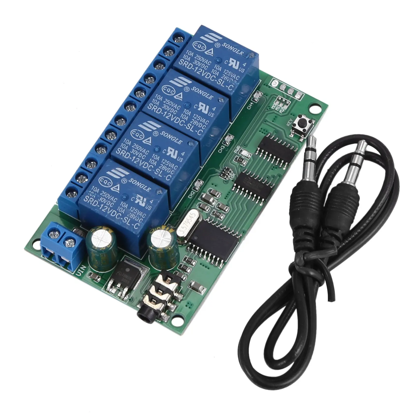 A37T-AD22B04 4 채널 DTMF MT8870 오디오 디코더 스마트 홈 릴레이 컨트롤러 음성 전화