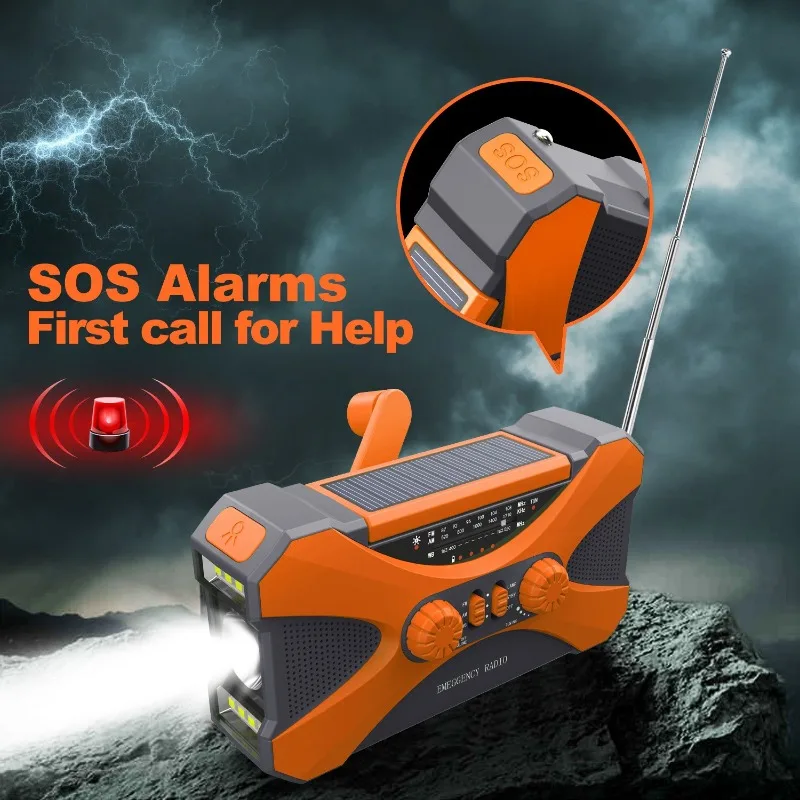

10000mAh Function Emergency Hand Power Generation Portable Lighting Radio Outdoor Power Bank Solar Charging