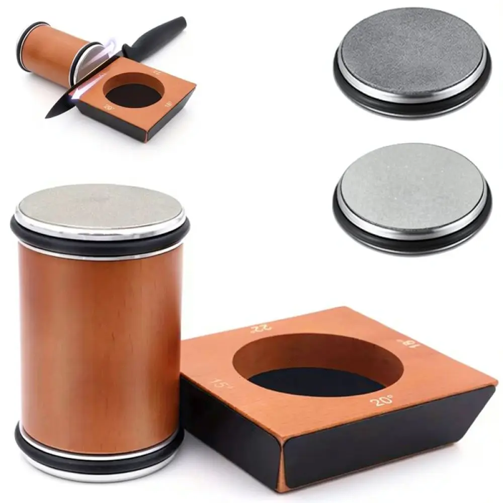High Quality Aluminum Sharpener Wood Style Roller System Kitchen Tool Stable Base Blade Sharpening Maintenance Unit