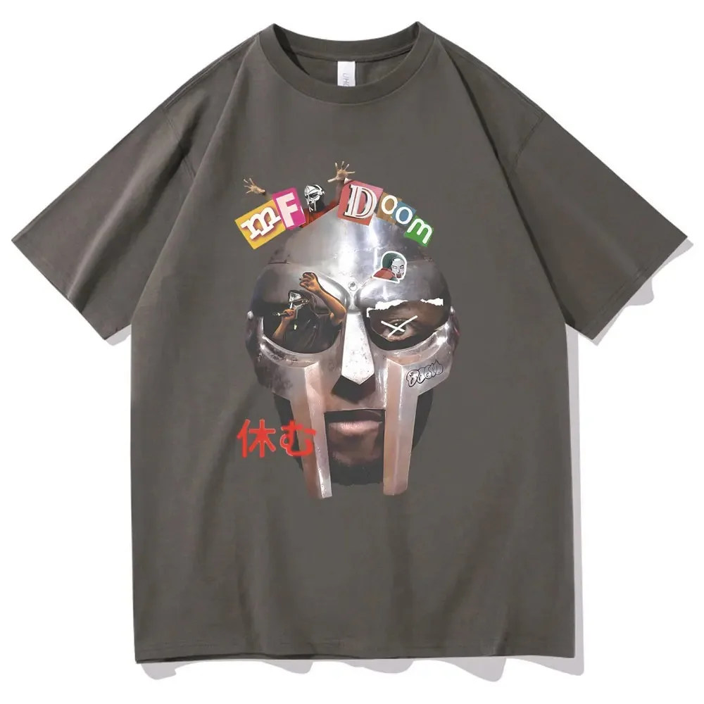 Rapper Mf Doom Madlib Madvillain Metal Mask Graphic Tshirt Operation Doomsday T Shirts Male Hip Hop Vintage Rap Street T-shirt