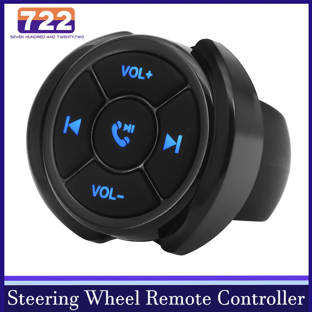 Wireless Car Motorcycle Bike Car Steering Wheel Remote Controller Media Button Bluetooth-compatible Music Play for IOS Android