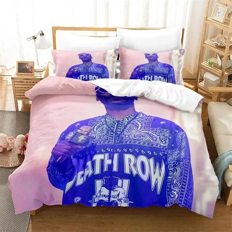 3D Print Snoop Dogg Rapper Bedding Set,Duvet Cover Comforter Bed Set Quilt Cover Pillowcase,King Queen Twin Size Boys Girls