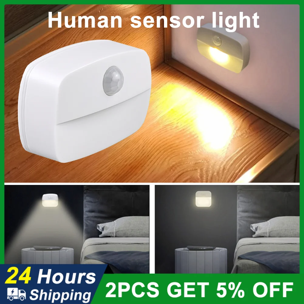 

Sensor Auto Turn On LED Night Lights Hallway Closet Stair Room Lamps Human Intelligence Sensing Infrared Induction Stair Lights