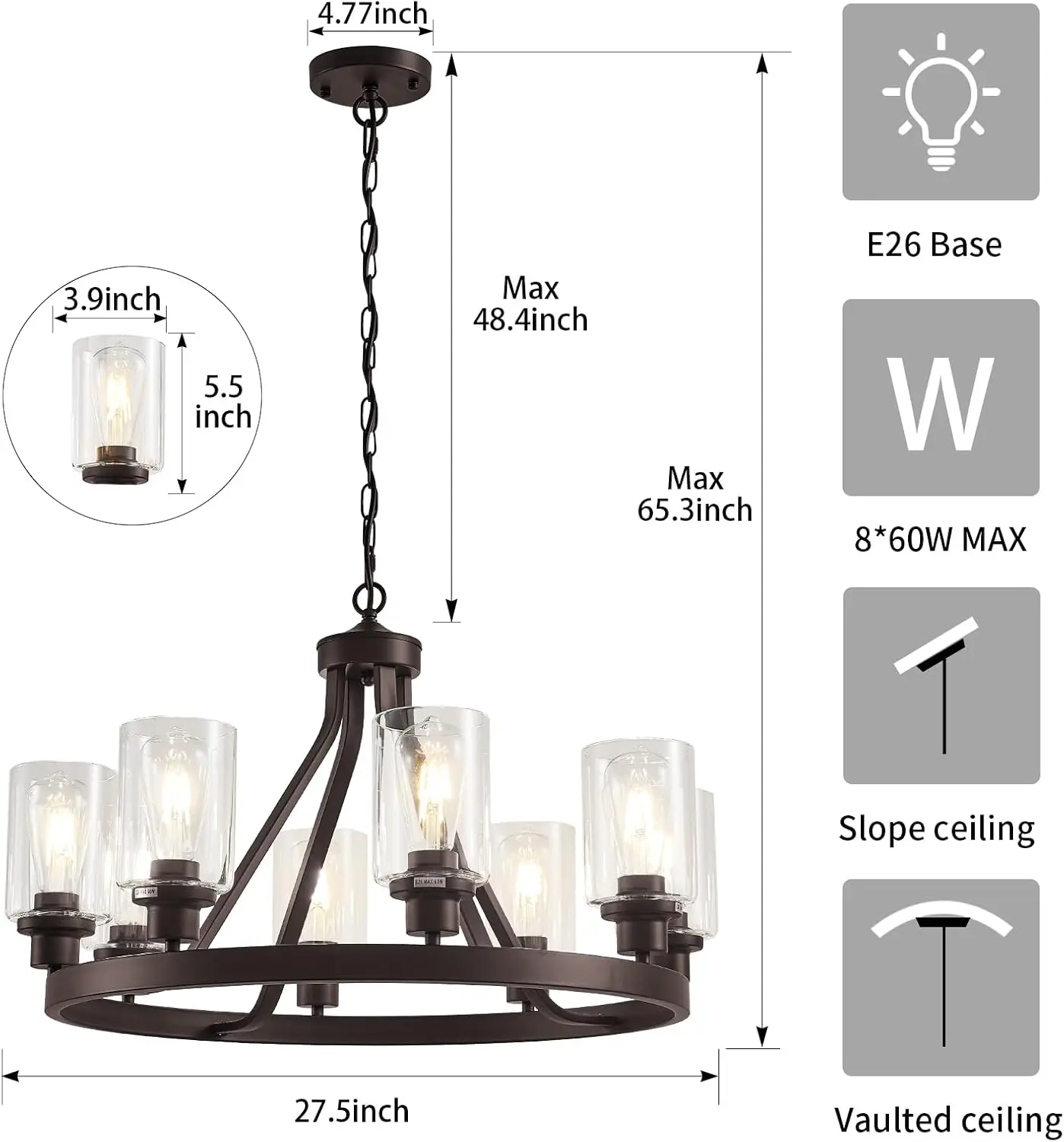 Eetkamer Licht Armatuur Olie Gewreven Bronzen Keuken Hanglamp Rond Rustiek Plafond Opknoping