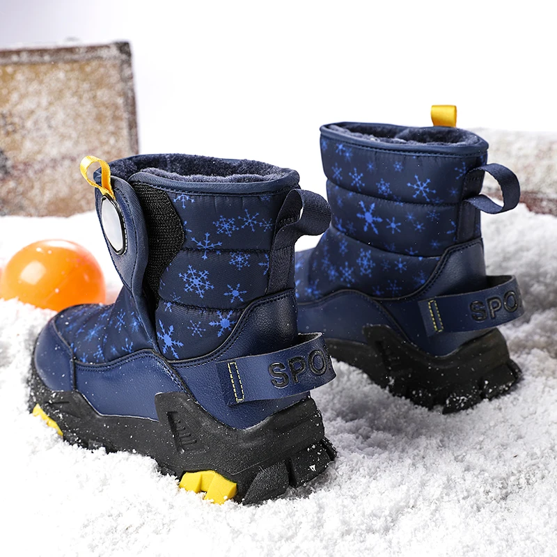 Hot Sell Girls Boots Children Snow Boots for Boys Fashion Sneakers Winter Kids Warm Snow Boots Sport Fashion Leather Shoes