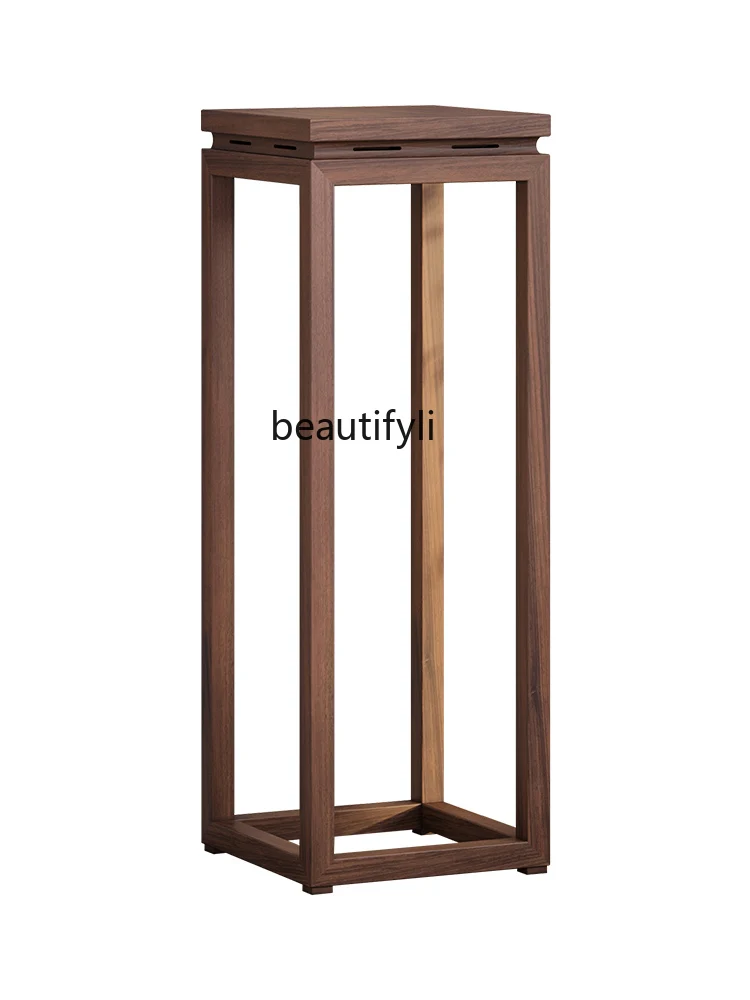 

Black walnut Chinese solid wood flower stand Simple household flower stand Indoor balcony Bonsai