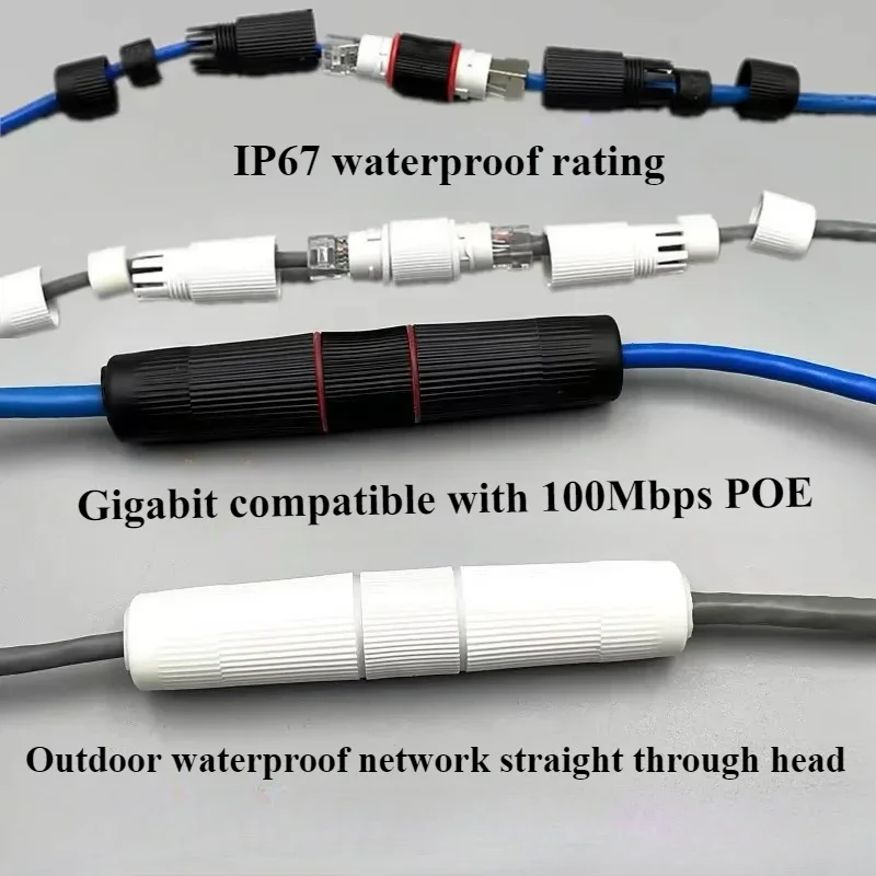 IP67 Wasserdichter RJ45-Koppler Ethernet-Netzwerk-Durchgangsverbinder Outdoor LAN-Kabelverlängerungsadapter für Netzwerkkabel – Detail 3