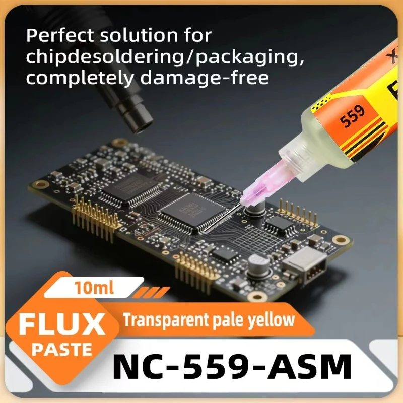 Syringe-Type NC-559-ASM Flux Paste 10cc Needle Tube No Clean Flux for Soldering SMD BGA Reballing Soldering Welding Flux