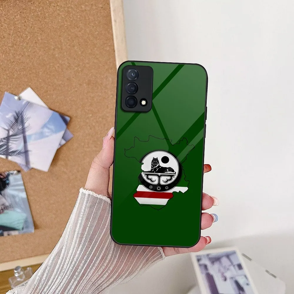 C-Chechen N-National Flag Antique T-Theme for Oppo A54 A15 A94 A92 A55 A93 A95 K9 K7 Reno 5 7 6 4 Find X5 X3 X2 toughened glass