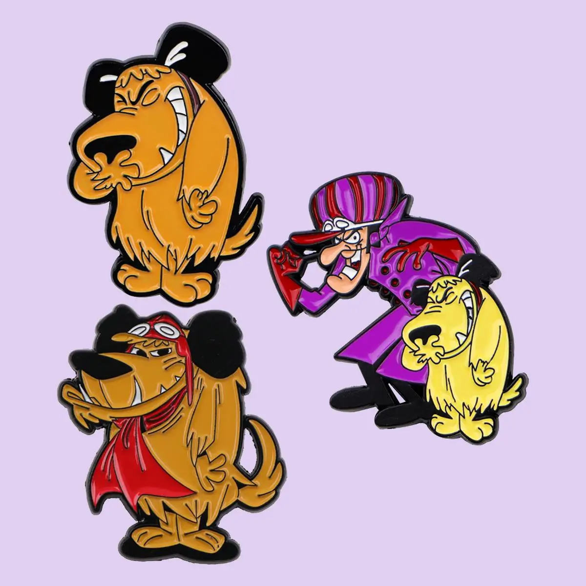 3 pçs/set cômico cão esmalte pinos de metal dos desenhos animados broche mochila colar lapela emblemas das mulheres dos homens moda jóias coleção presente