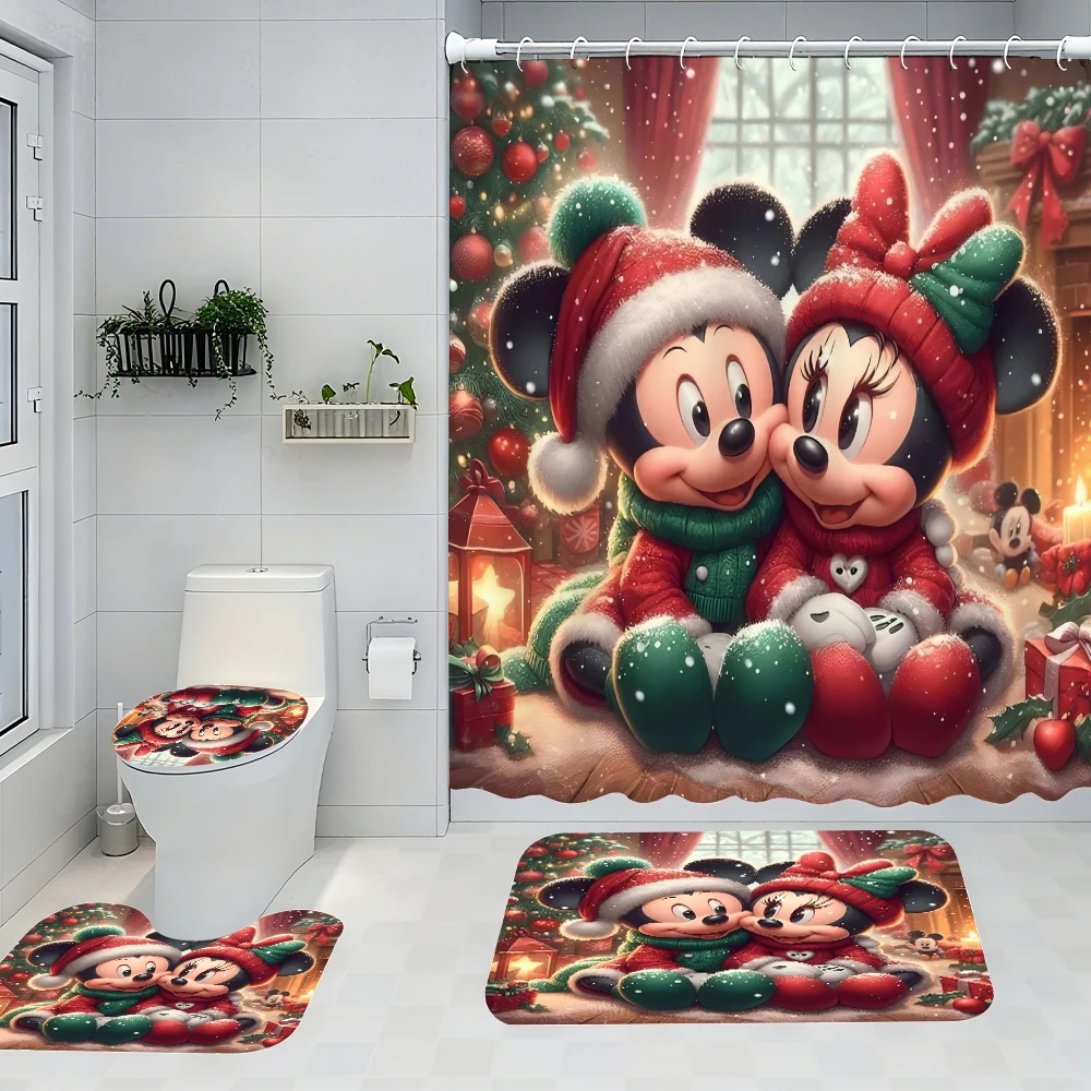 

Disney Mickey Mouse Bathroom Four-piece Set - Avant-garde Waterproof Shower Curtain, creating a complete bathroom kit