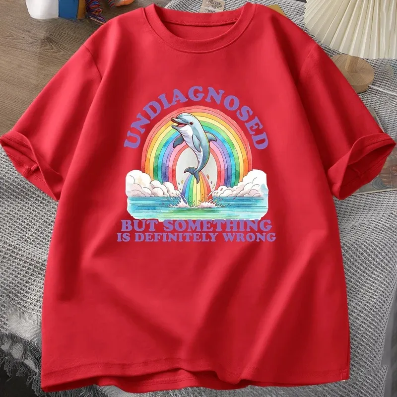 غير تشخيص ولكن شيء خاطئ بالتأكيد تي شيرت ملابس حريمي عتيقة صيفية بأكمام قصيرة تي شيرت فضفاض