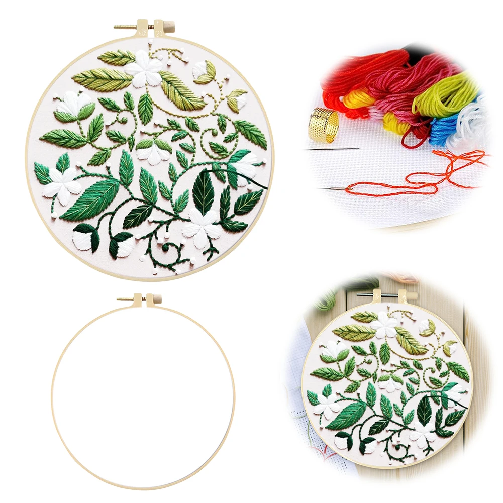 مجموعة غرز متقاطعة على شكل زهرة مجموعة تطريز مطبوعة يدويًا لهدايا المبتدئين مقاس 30 × 30 سم #3