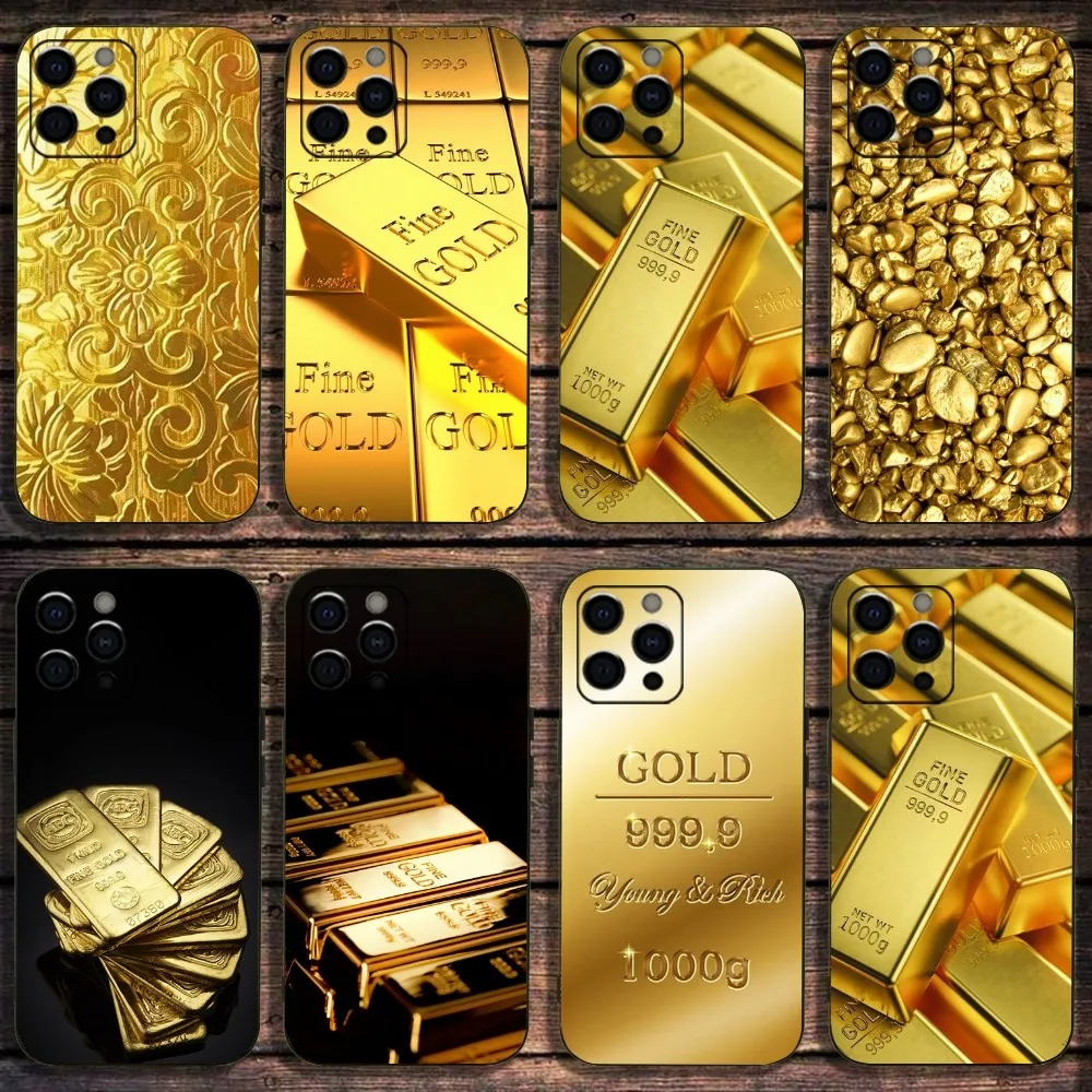 

Switzerland Fine Gold Phone Case For Apple iPhone 15,14,13,12,11,Pro,X,XS,Max,XR,Plus,Mini Soft Black Cover