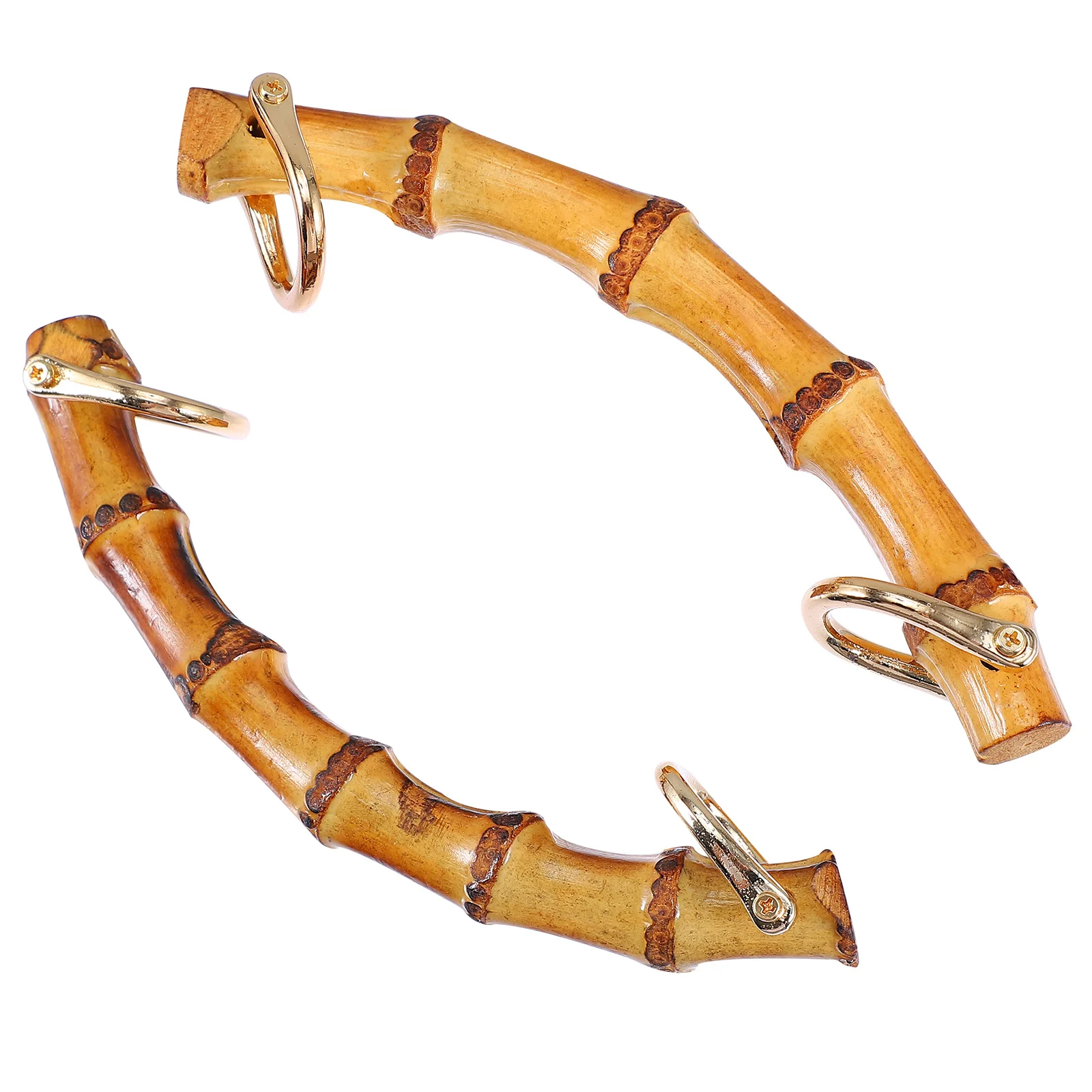 

2Pcs Chic Bamboo Joint Handles for Handbags Durable DIY Bag Accessories Replacement Parts Simple Elegant Design