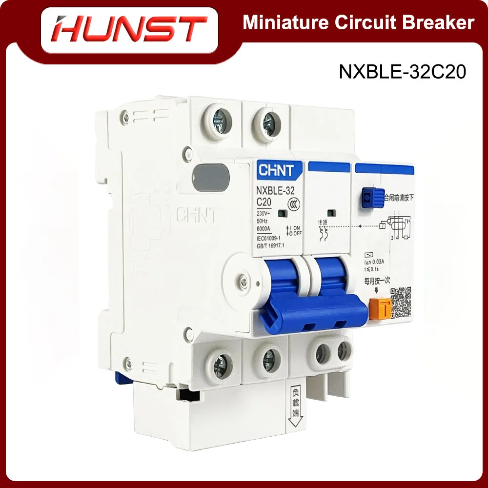 HUNST CHNT NXBLE-32 2P Miniature Leakage Protector 6-32A Household Industrial Air Circuit Breaker Switch