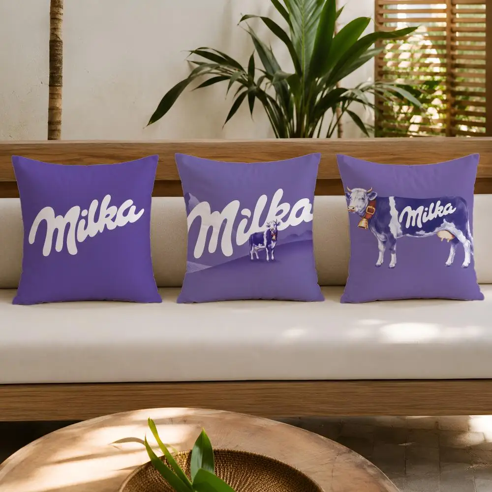 Chocolate M-MilkaS BoxS Cushion Cover Wrinkle-Resistant Short Plush Cushion Covers Breathable Machine-Washable