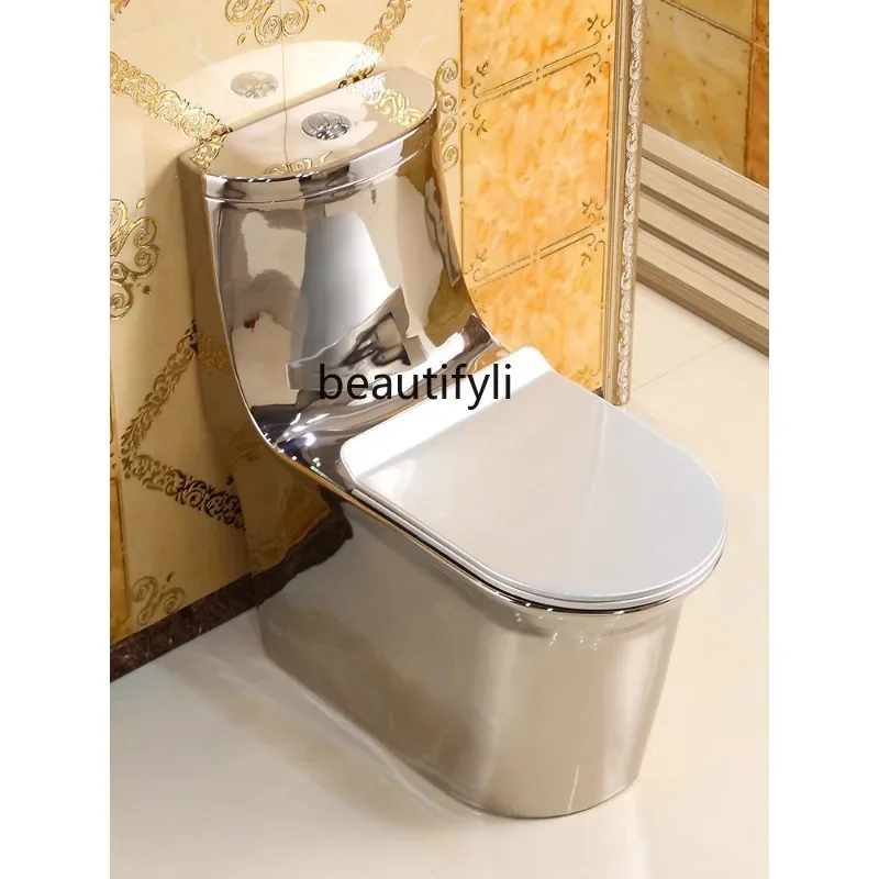 

Jianou Silver Toilet Personalized Creative Ceramic Super Swirling-Style Water-Saving Deodorant Pumping Toilet