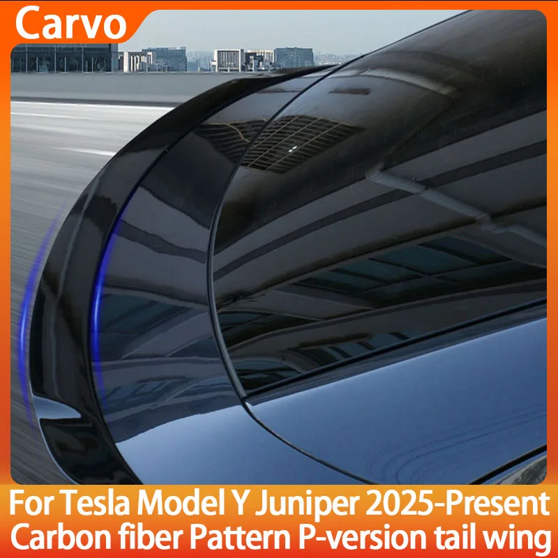 

For New Tesla Model Y 2025 Juniper Spoiler High Performance Trunk Wings ABS Carbon Fiber Pattern Tail Car Modified Accessories