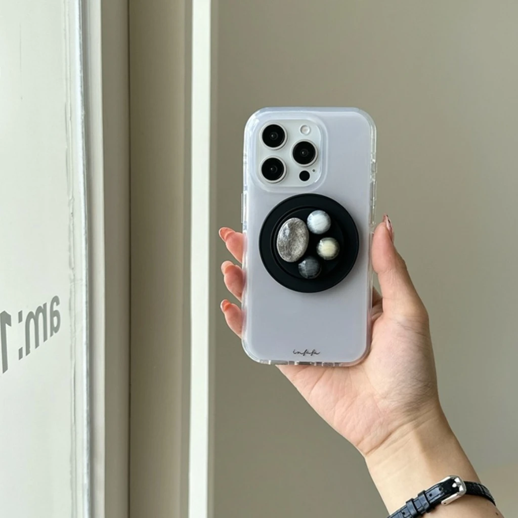 

Усовершенствованное украшение из серой кошачьей лапы с драгоценными камнями и держателем, чехол для телефона с магнитной беспроводной зарядкой для iPhone 16, 15, 14, 13 Pro Max