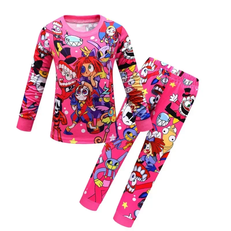 Circo digitale Pigiama per bambini Ragazze Pomni Vestiti Pantaloni Set Cartoon Indumenti da notte Pigiama per bambini per ragazzo Bambino Abiti per bambini Pigiama