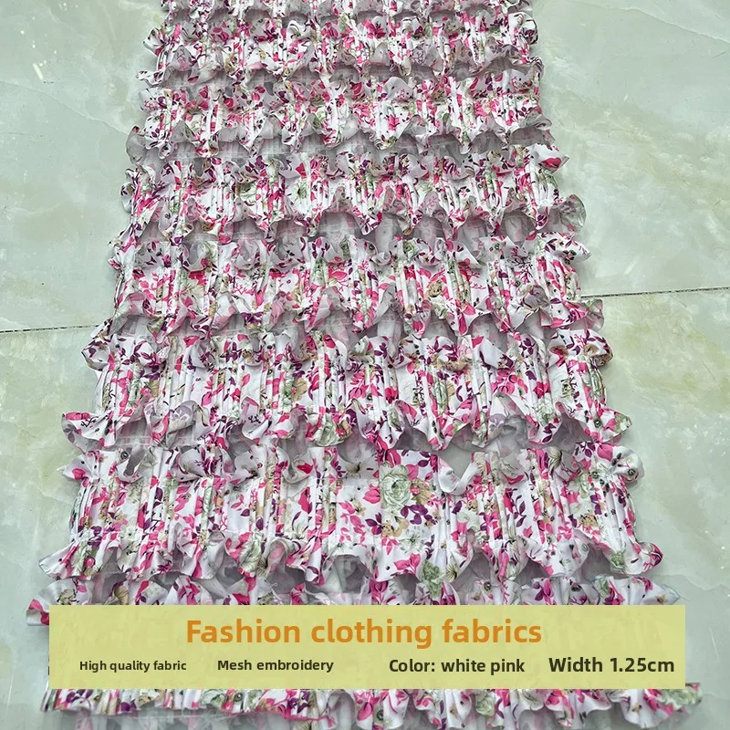 

Mesh Chiffon Printing Cutout Tie Dye Fabric for Childrens Clothing Dress Design Cloth Diy By The Yard Sewing Material